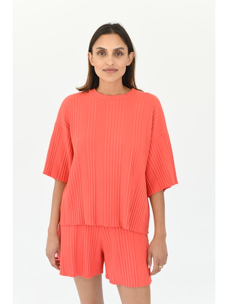 Organic Rib Wide Leg Pull-On Short