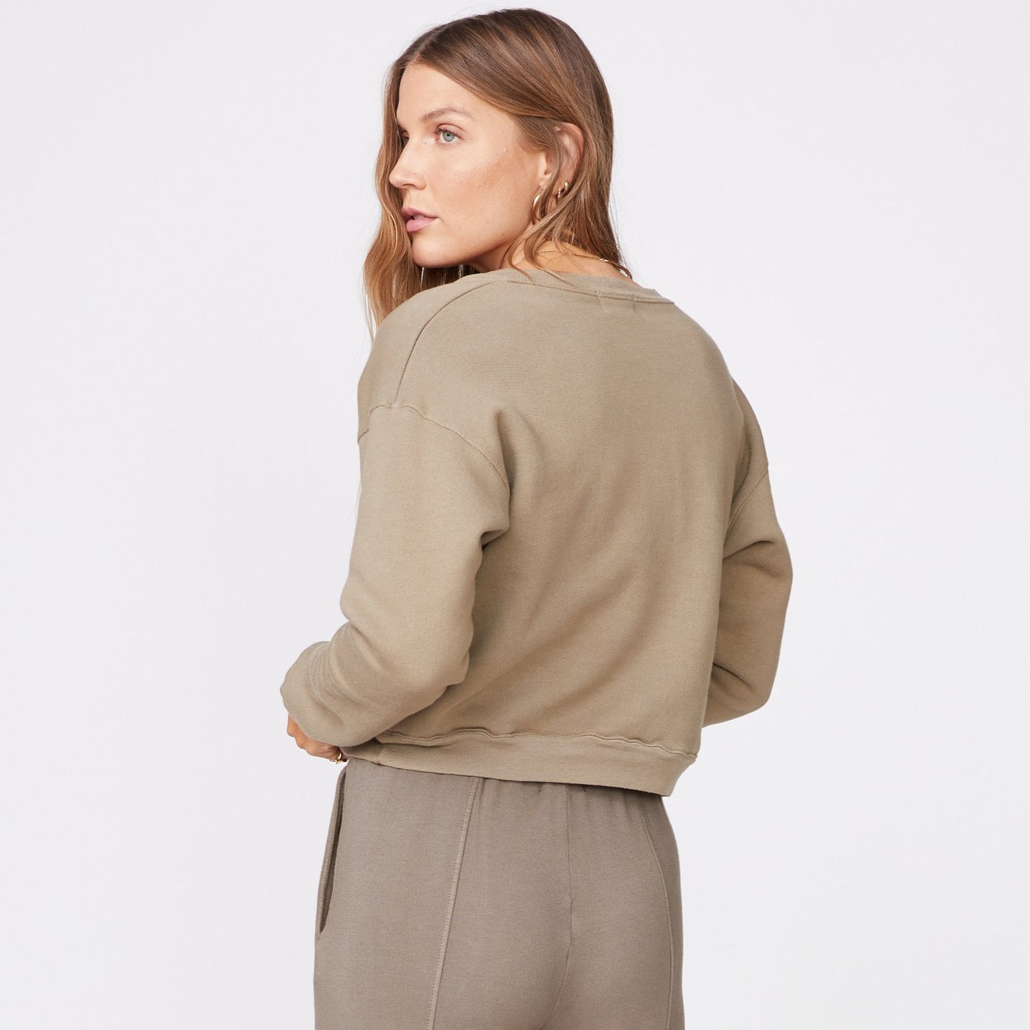 Half Zip Cropped Sweatshirt