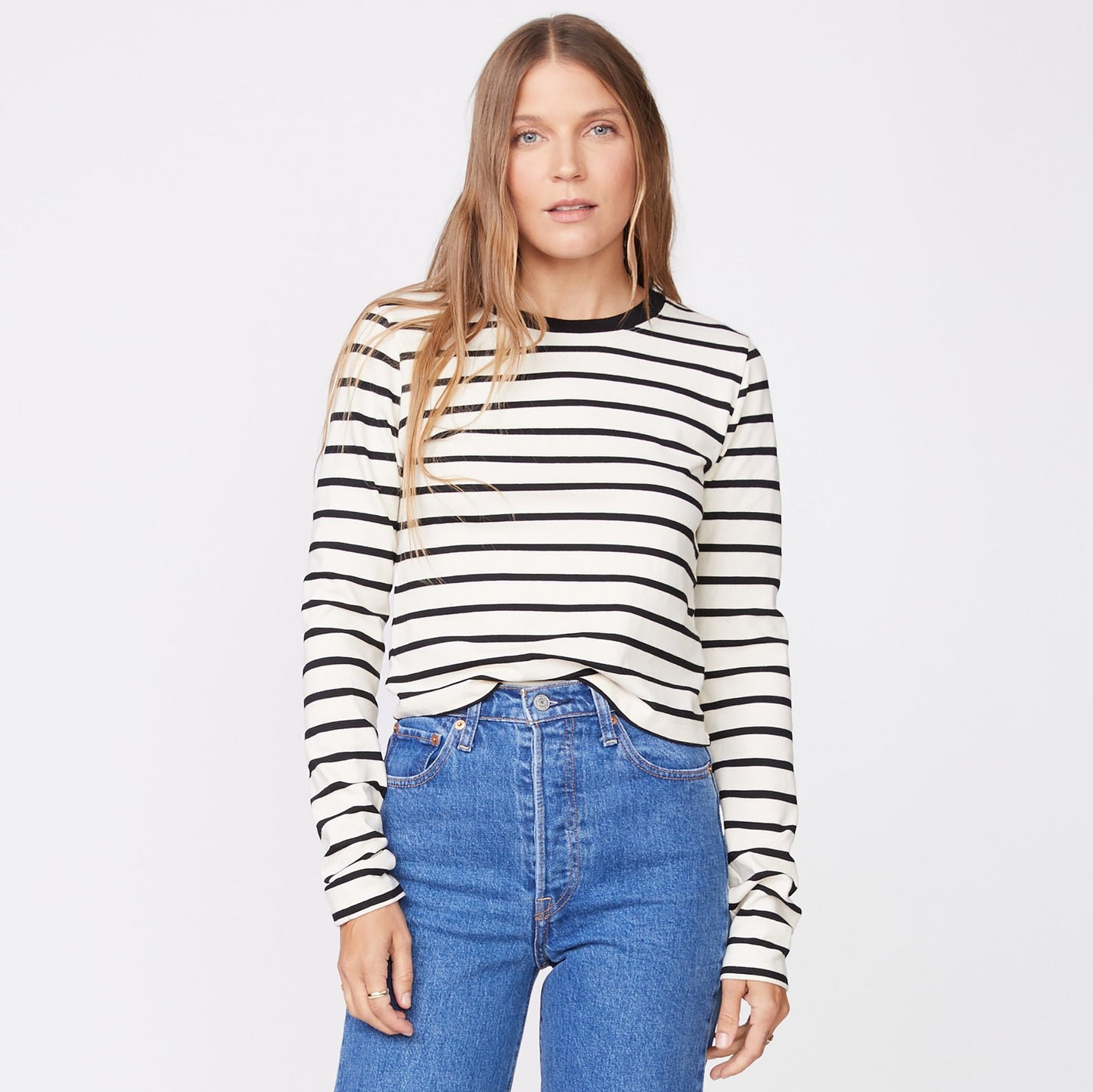 Stripe Cropped Long Sleeve