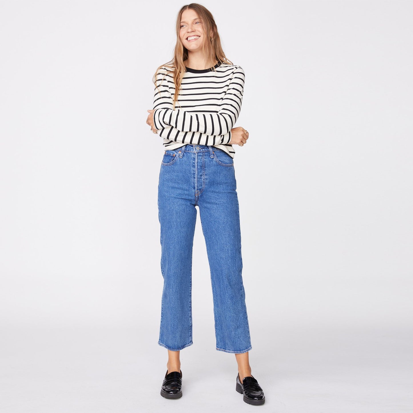 Stripe Cropped Long Sleeve