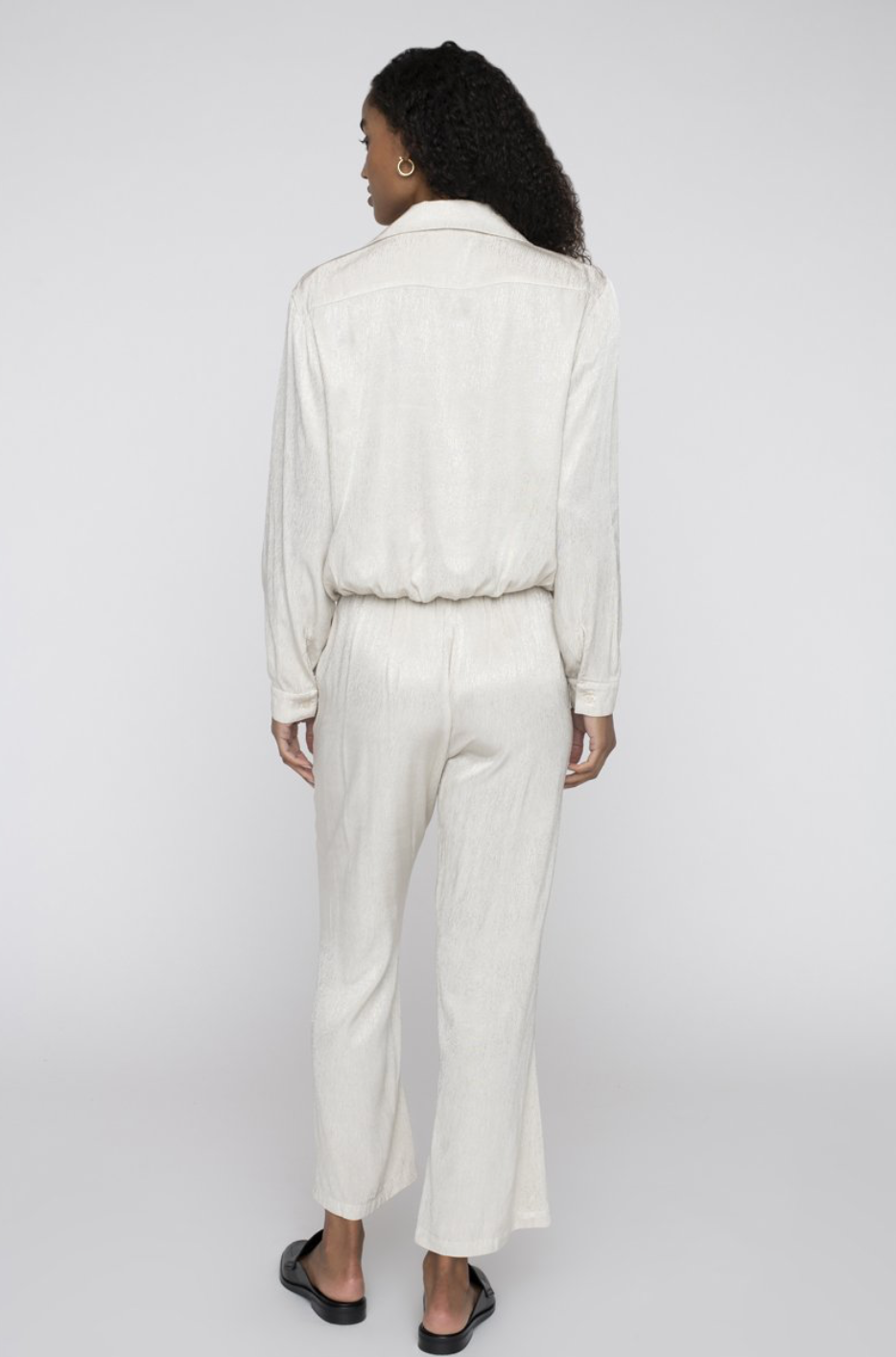 Satin Jacquard Cropped Shirt