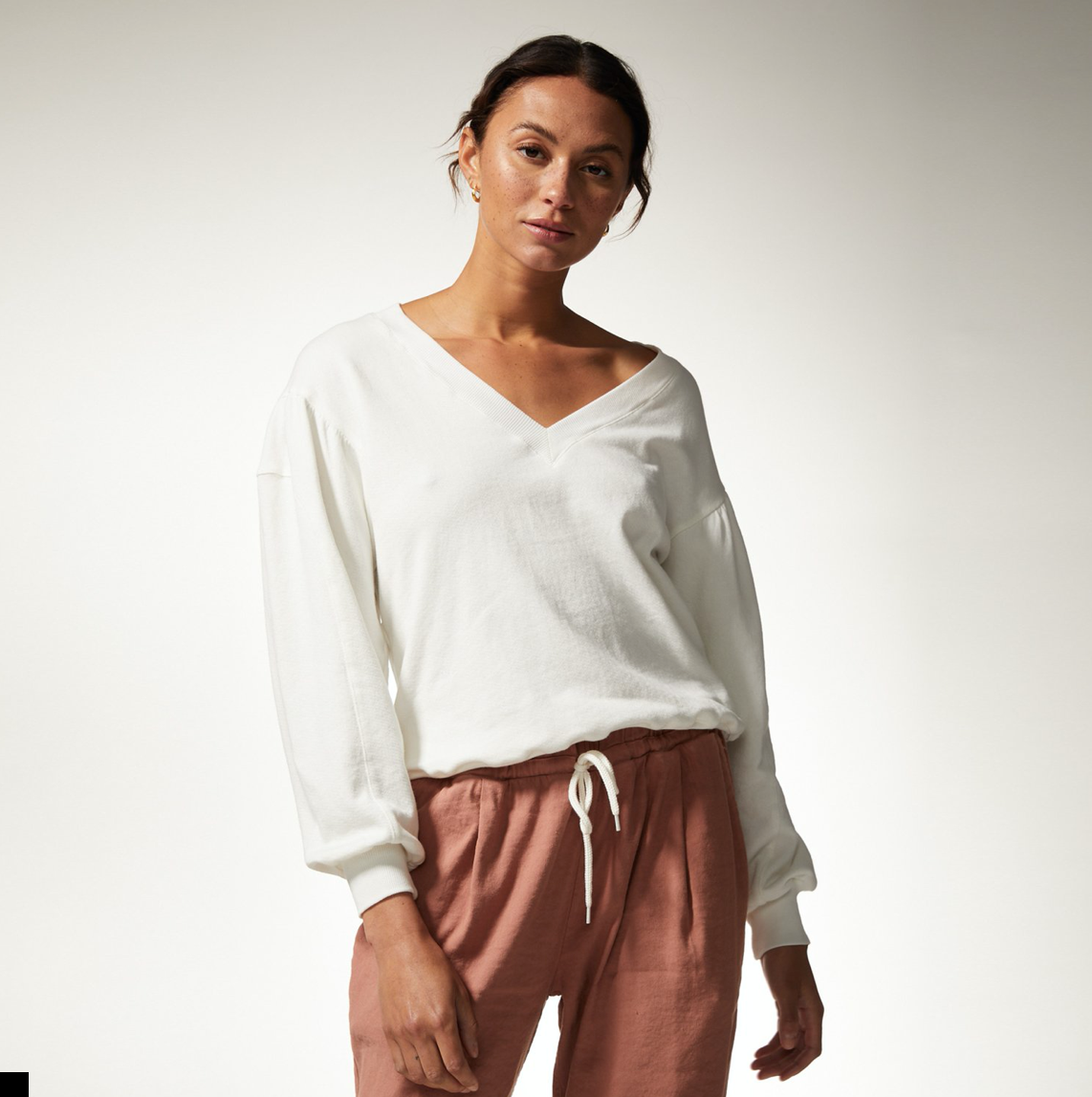 Shirred Sleeve Sweatshirt